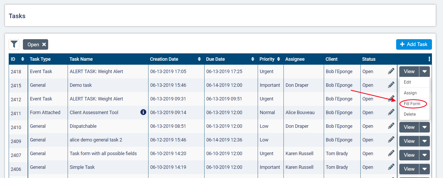 How do I create a Form as a Task/ fill out the Form on web? – AlayaCare